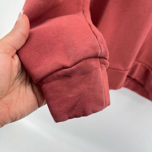 Chaser Women’s Oversized Pullover Hoodie Sweatshirt Small Rust Orange Cotton - Picture 4 of 13